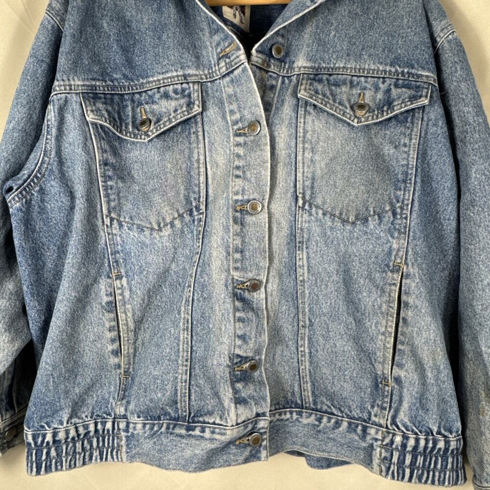 Vintage Elisabeth Liz Claiborne Blue Denim Jacket Western Cowboy Women’s 18 - Picture 2 of 7